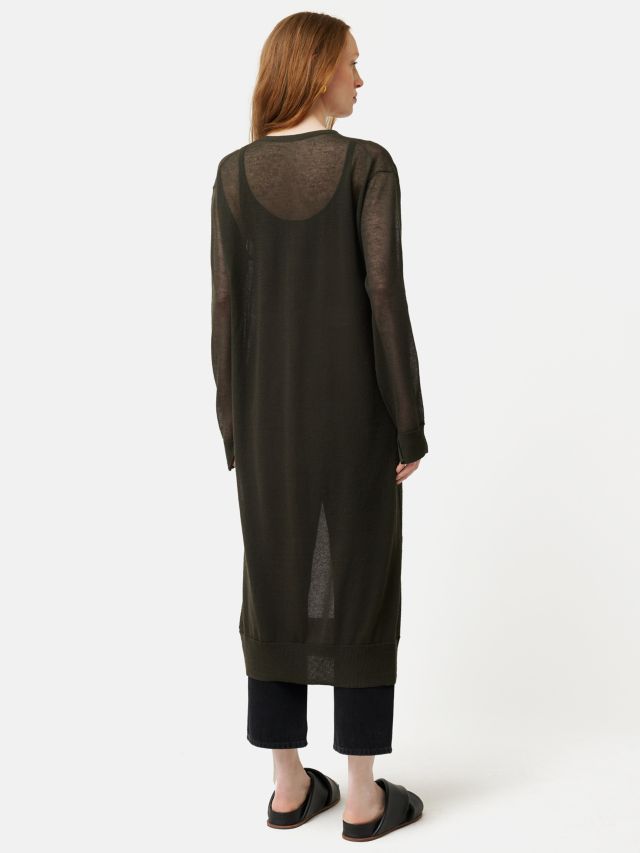 Long black 2024 sheer cardigan