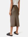 Jigsaw Satin Crepe Raw Hem Midi Skirt