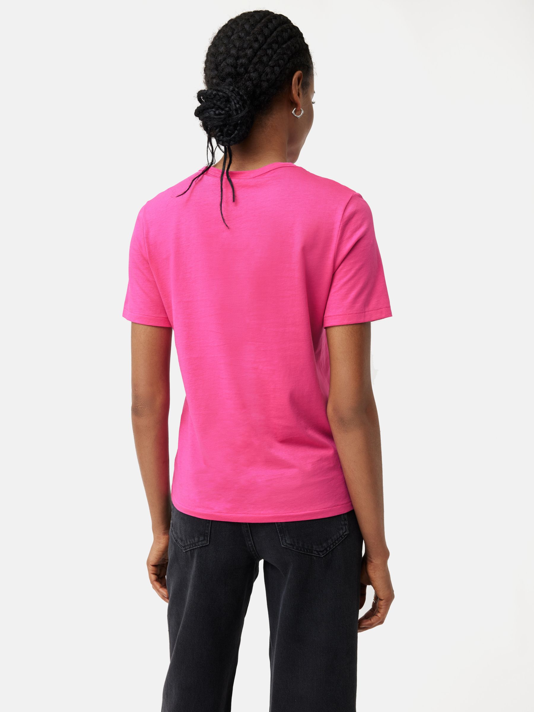 Jigsaw Supima Cotton Crew Neck T-Shirt, Pink at John Lewis & Partners