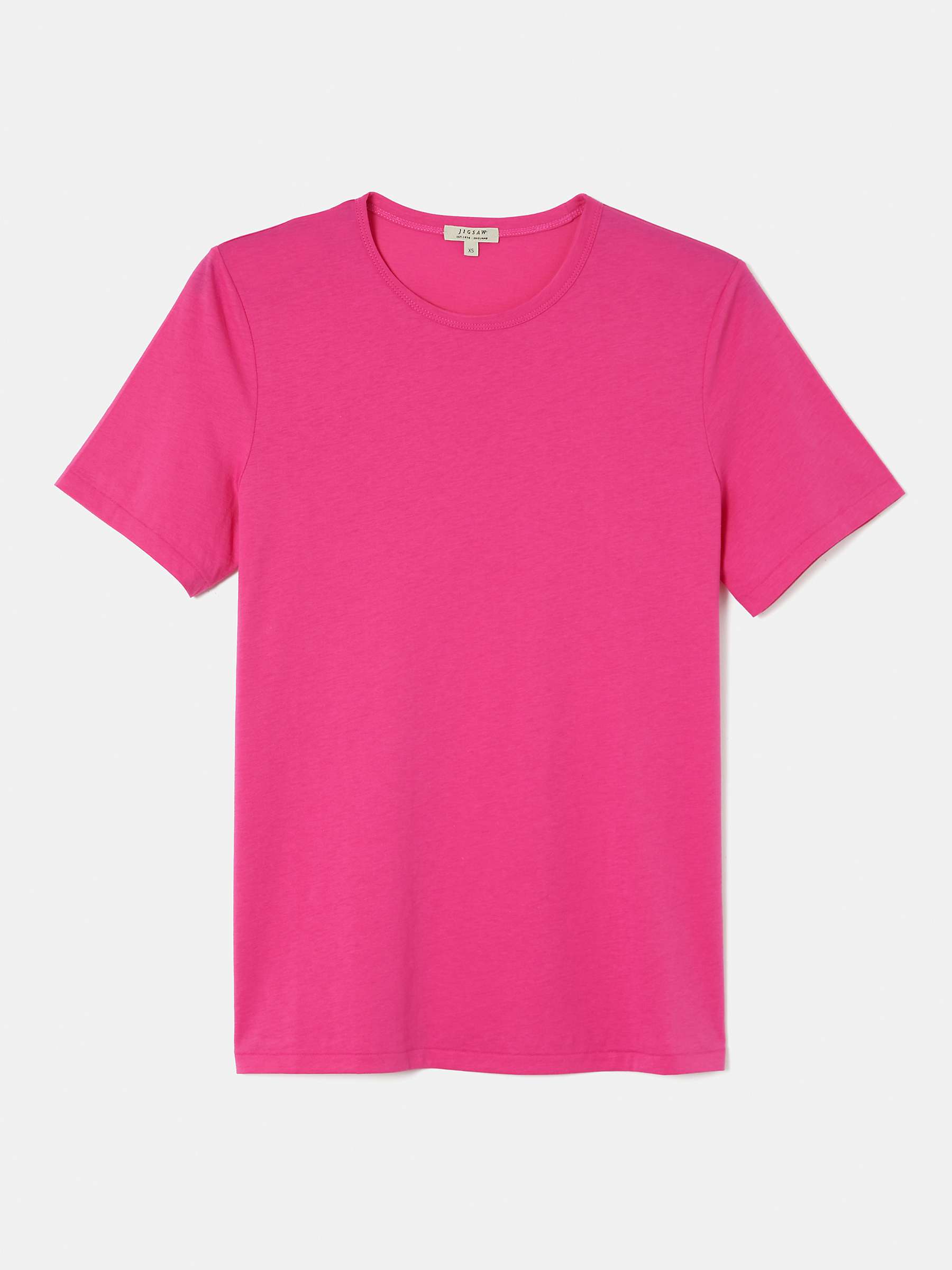Jigsaw Supima Cotton Crew Neck T-Shirt, Pink at John Lewis & Partners