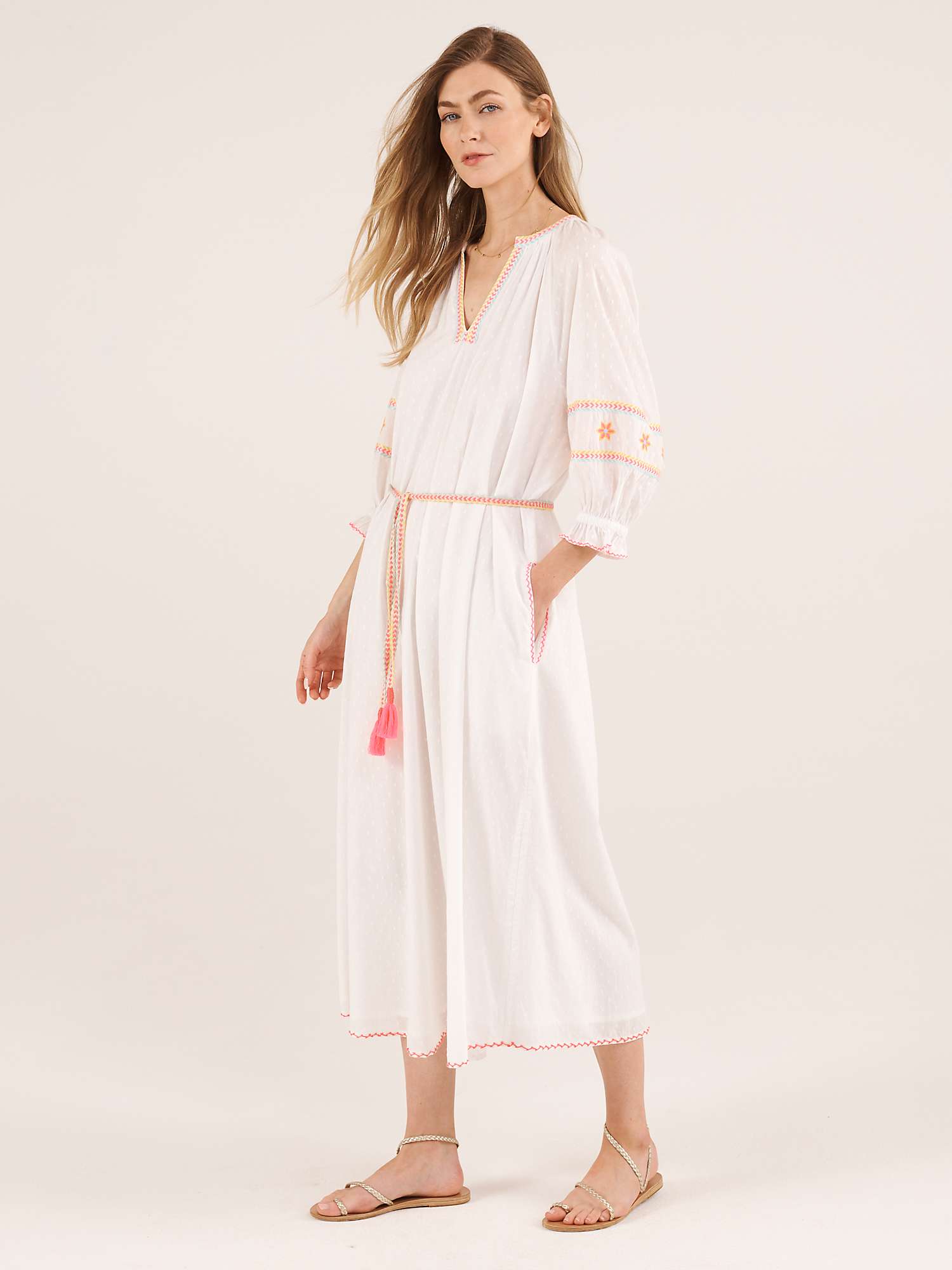 Buy NRBY Nikki Embroidered Maxi Dress, White Online at johnlewis.com