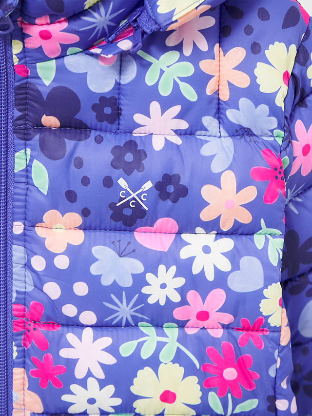 Crew Clothing Kids' Lightweight Floral Print Jacket, Purple/Multi