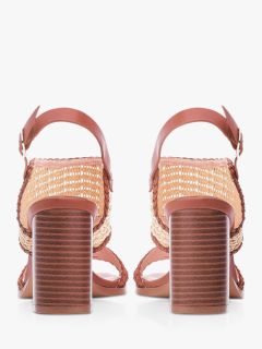 Moda in Pelle Louanne Textile Block Heel Sandals, Tan, 3