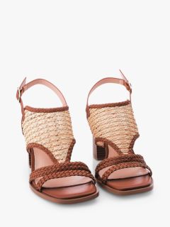 Moda in Pelle Louanne Textile Block Heel Sandals, Tan, 3