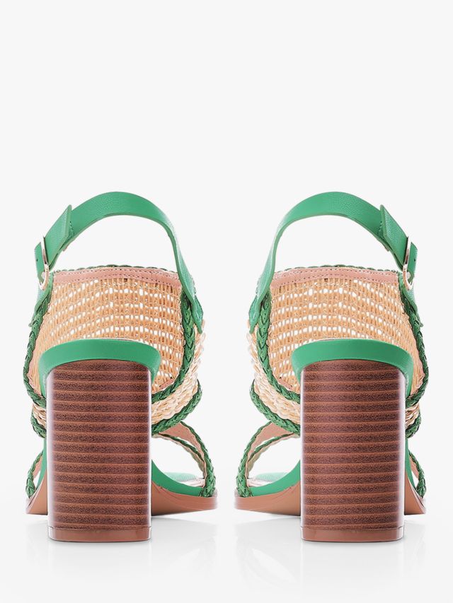 Moda in Pelle Louanne Textile Block Heel Sandals, Green, 3
