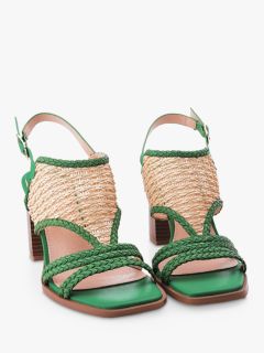 Moda in Pelle Louanne Textile Block Heel Sandals, Green, 3