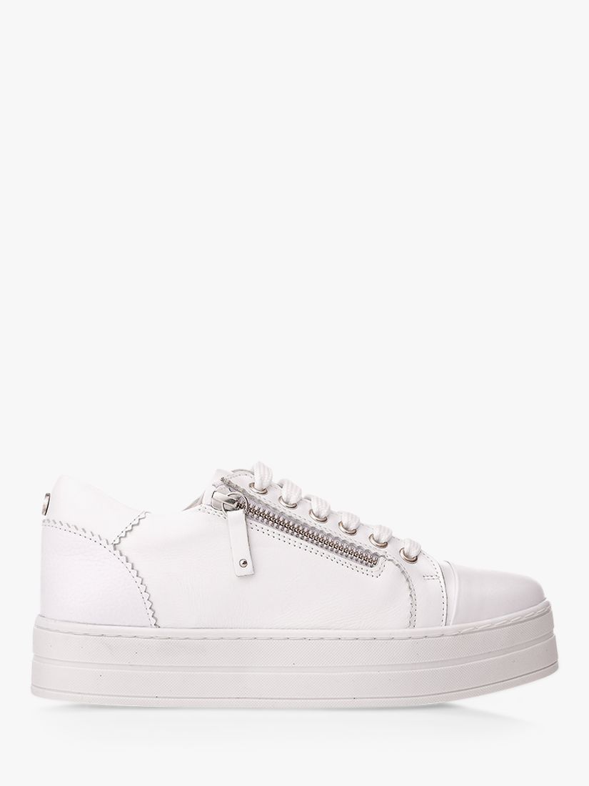 Moda in Pelle Arissa Leather Trainers, White at John Lewis & Partners