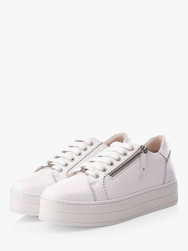 Moda in Pelle Arissa Leather Trainers, White at John Lewis & Partners