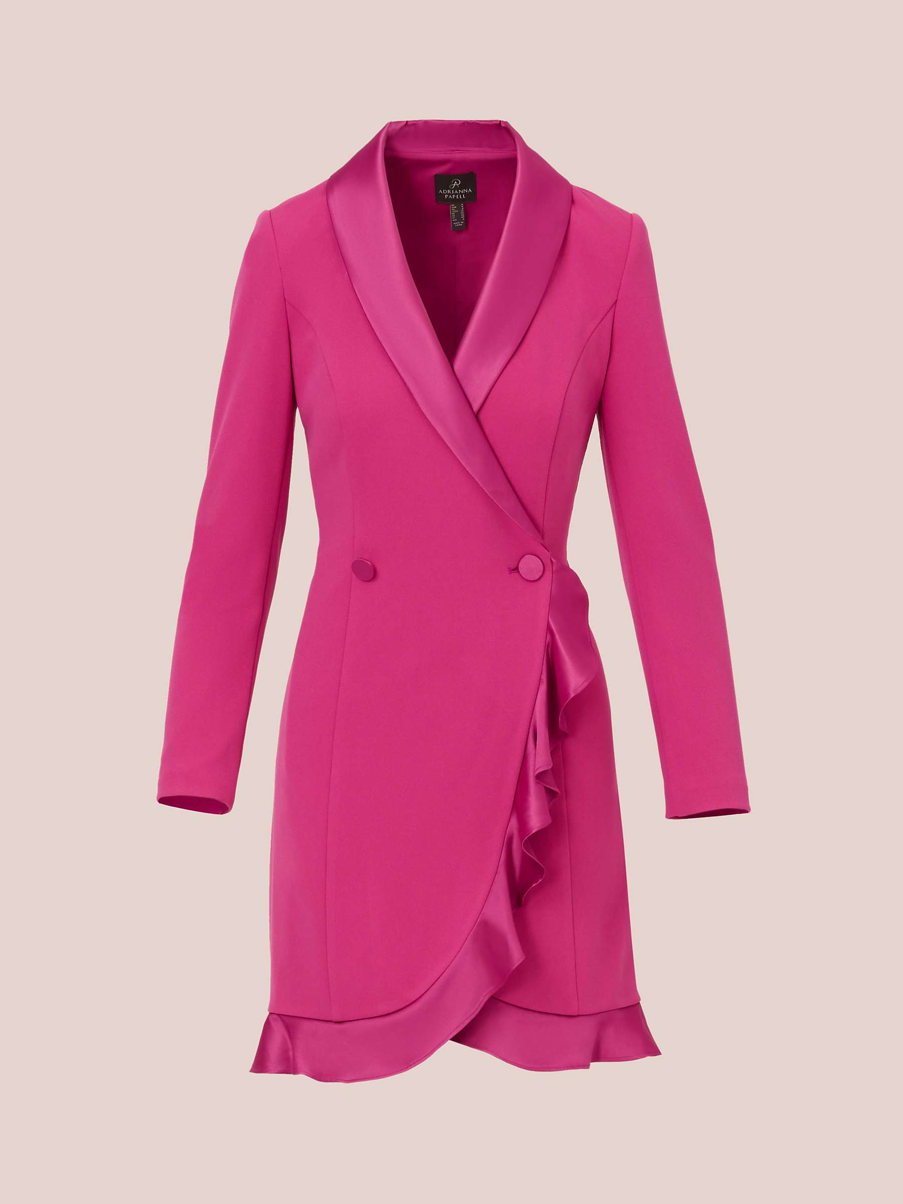 Buy Adrianna Papell Tuxedo Crepe Mini Dress, Raspberry Chill Online at johnlewis.com