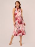 Adrianna Papell Chiffon Bias Dress, Pink/Multi, Pink/Multi