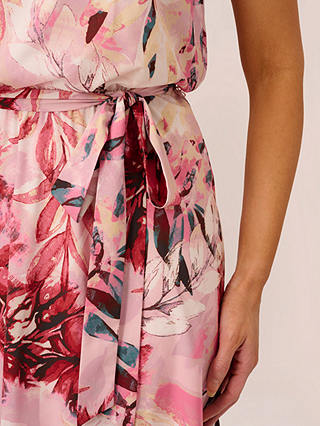 Adrianna Papell Chiffon Bias Dress, Pink/Multi