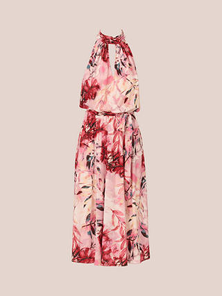 Adrianna Papell Chiffon Bias Dress, Pink/Multi