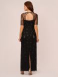 Adrianna Papell Studio Beaded Maxi Dress, Black/Gunmetal