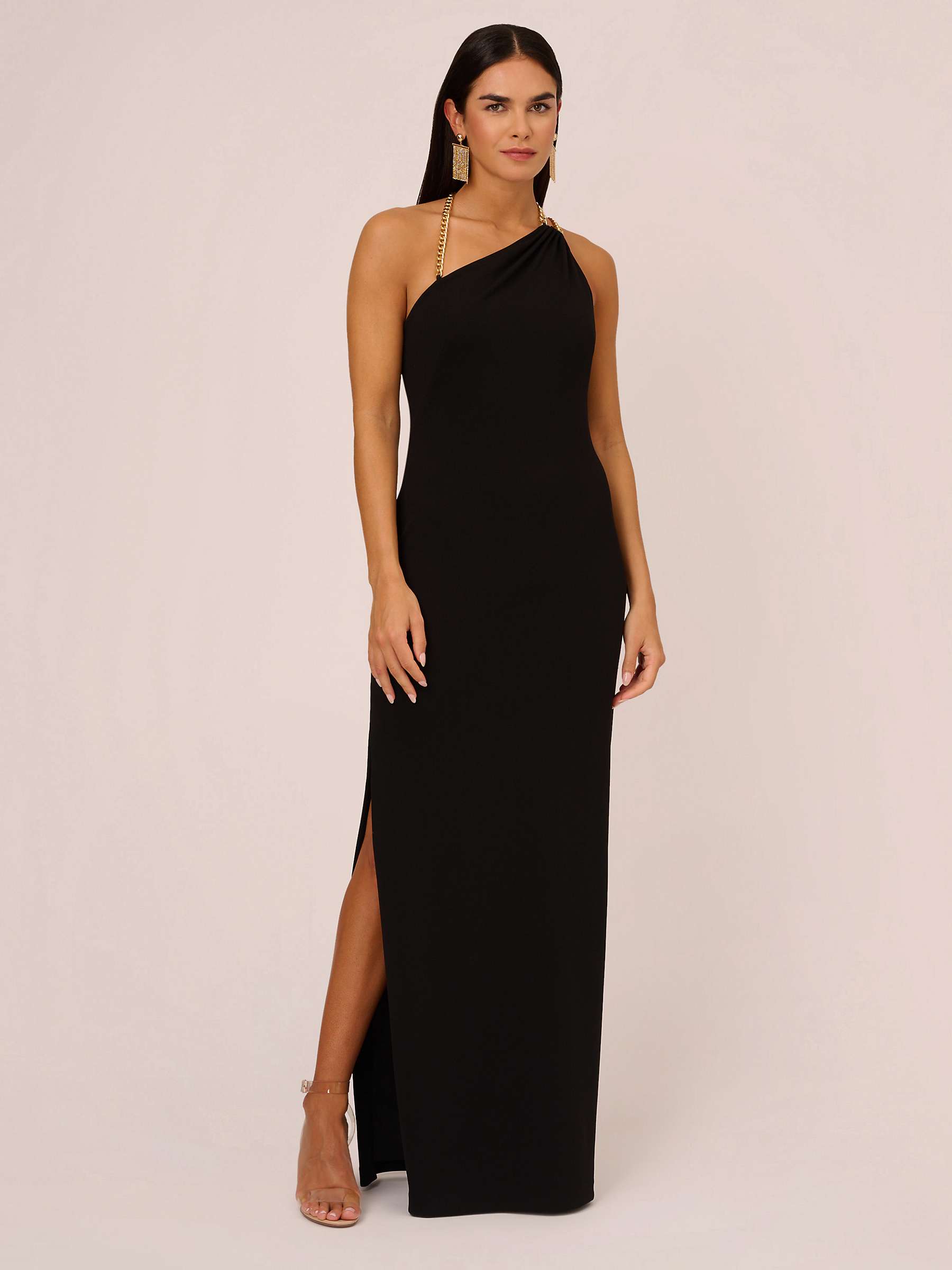 Buy Aidan by Adrianna Papell Chain Strap Column Dress, Black Online at johnlewis.com