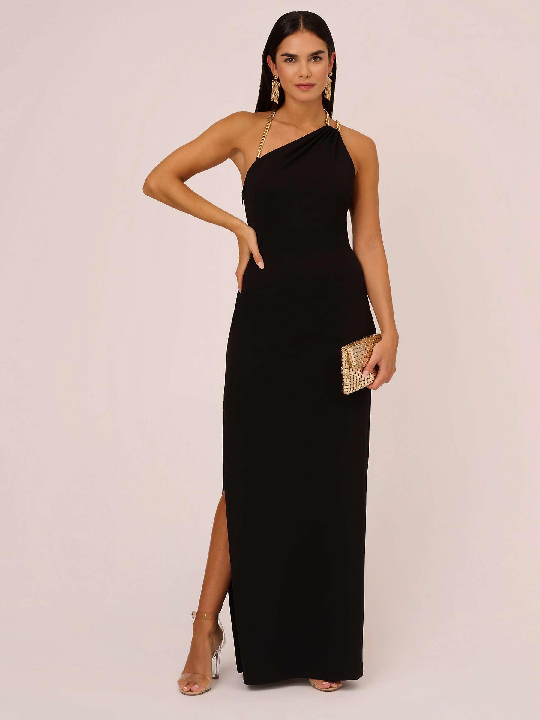 Buy Aidan by Adrianna Papell Chain Strap Column Dress, Black Online at johnlewis.com