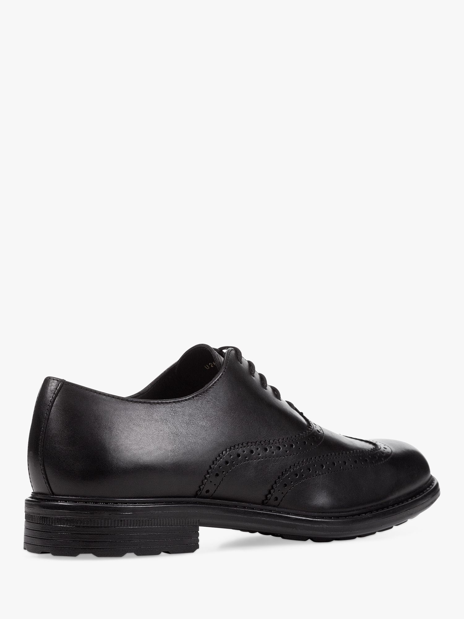Geox Walk Pleasure Leather Brogue Shoes, Black at John Lewis & Partners