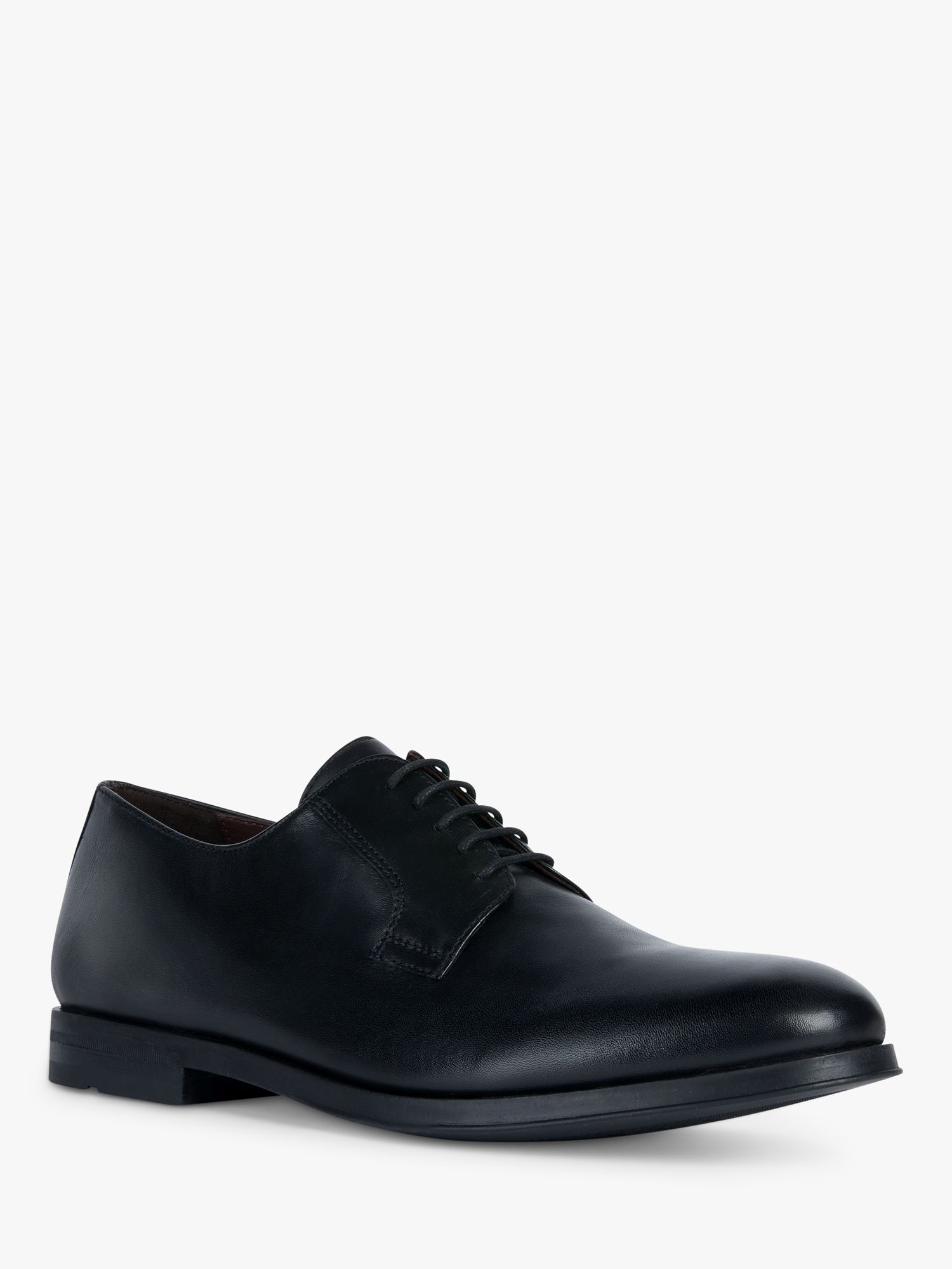 Geox Decio Wide Fit Leather Oxford Shoes, Black at John Lewis & Partners