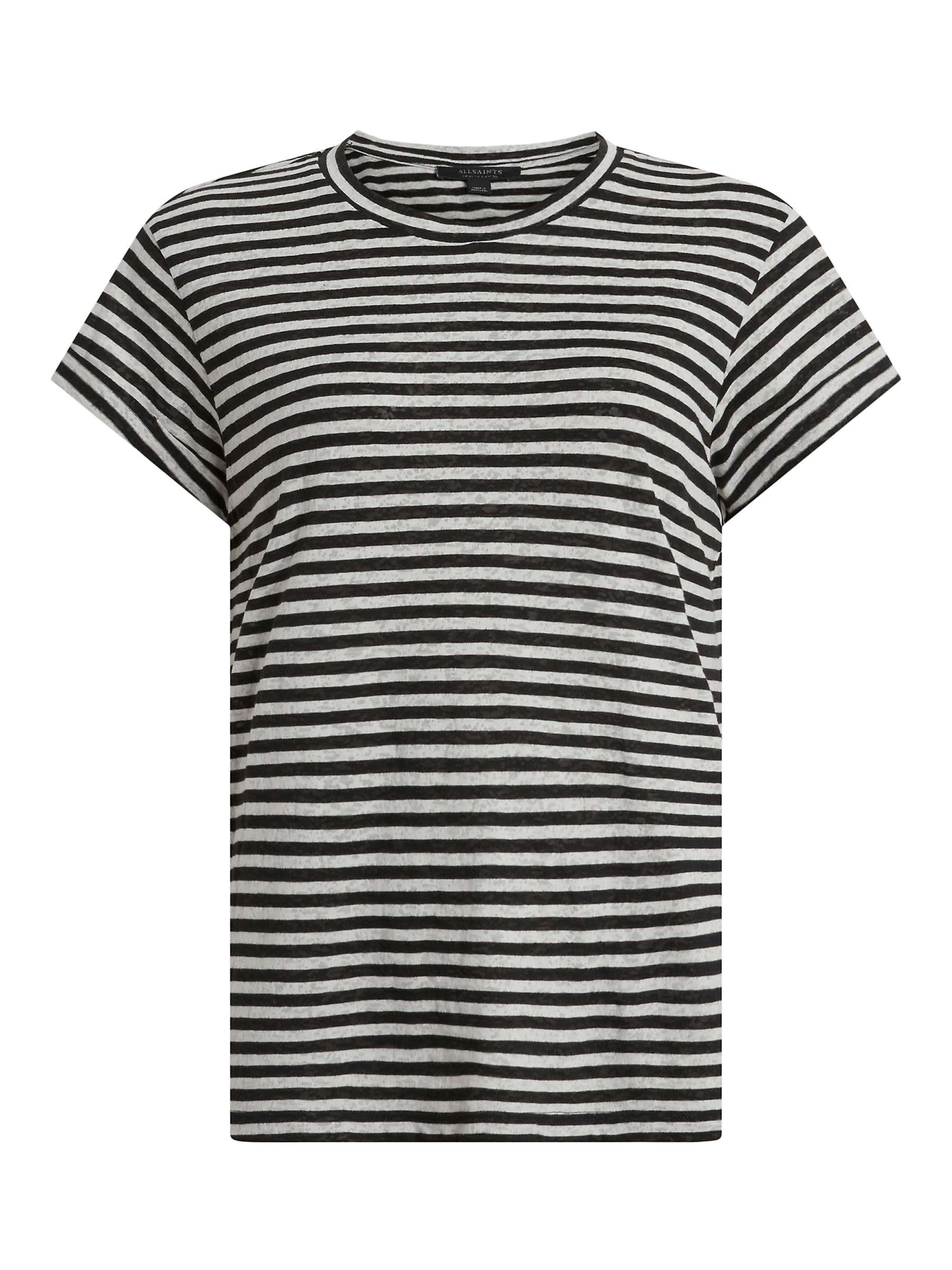 Buy AllSaints Anna Stripe T-Shirt, Chalk/Ink Online at johnlewis.com