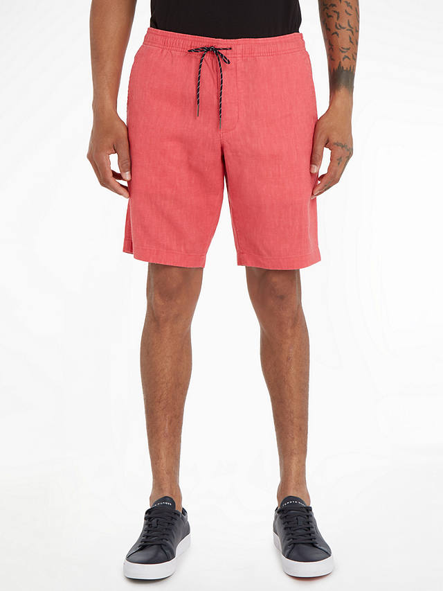 Tommy Hilfiger Linen Shorts, Deep Crimson Fruit