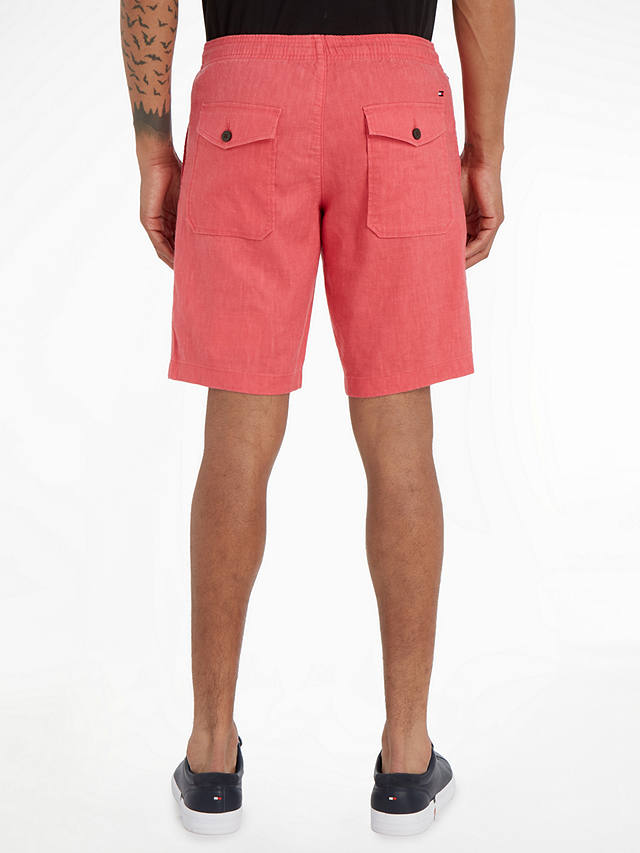 Tommy Hilfiger Linen Shorts, Deep Crimson Fruit