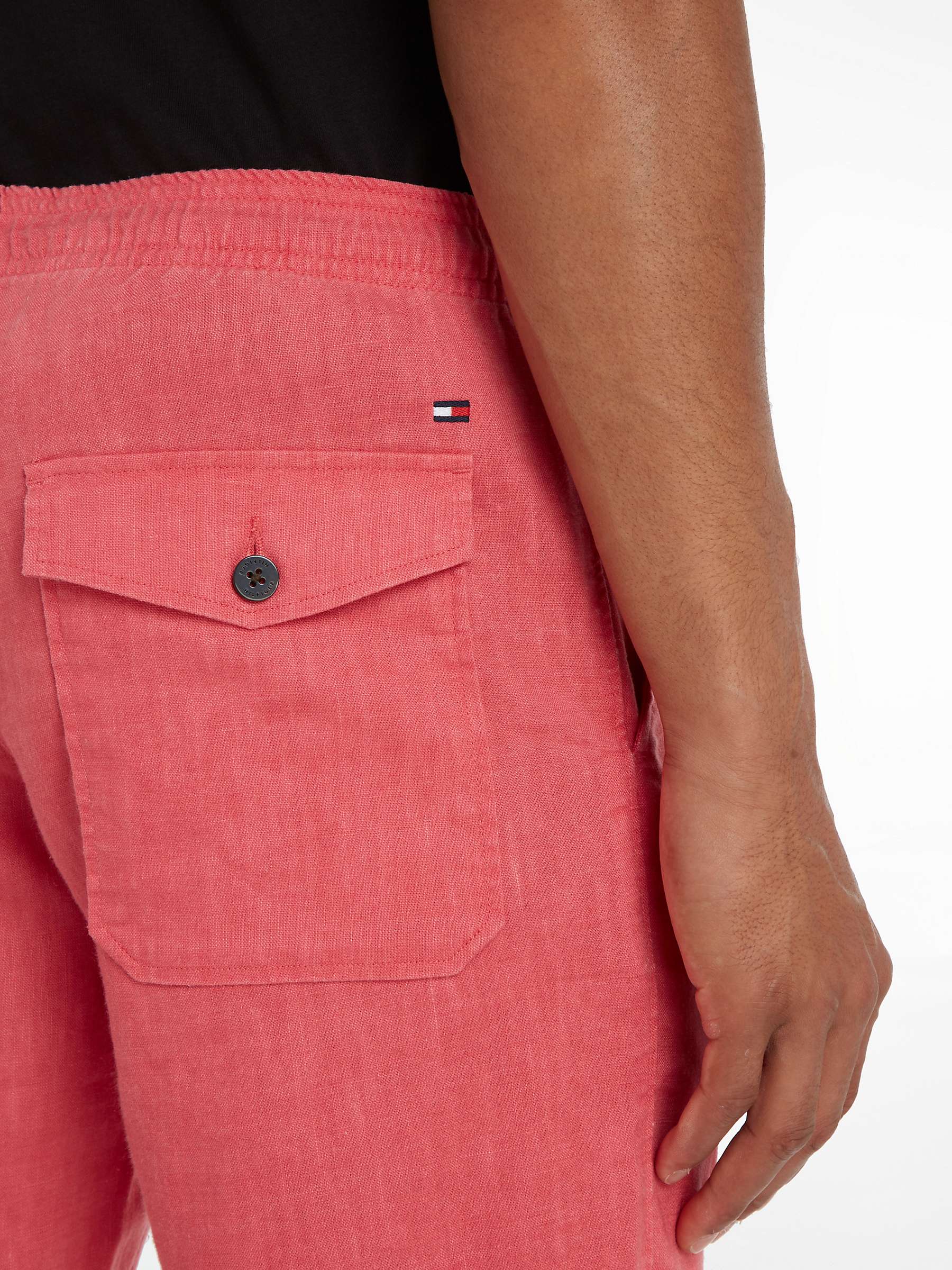 Buy Tommy Hilfiger Linen Shorts, Deep Crimson Fruit Online at johnlewis.com