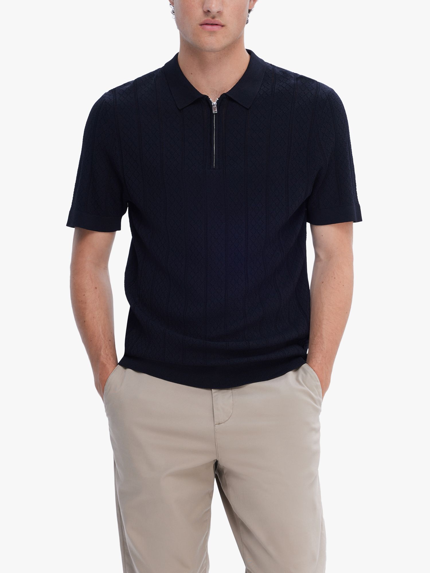 SELECTED HOMME Short Sleeve Knitted Polo Top