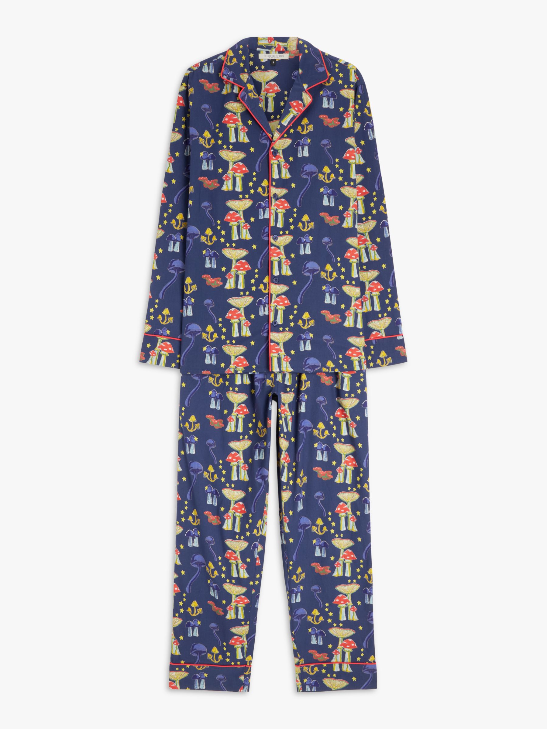 Their Nibs Mushroom Long Sleeve Pyjama Set, Navy/Multi