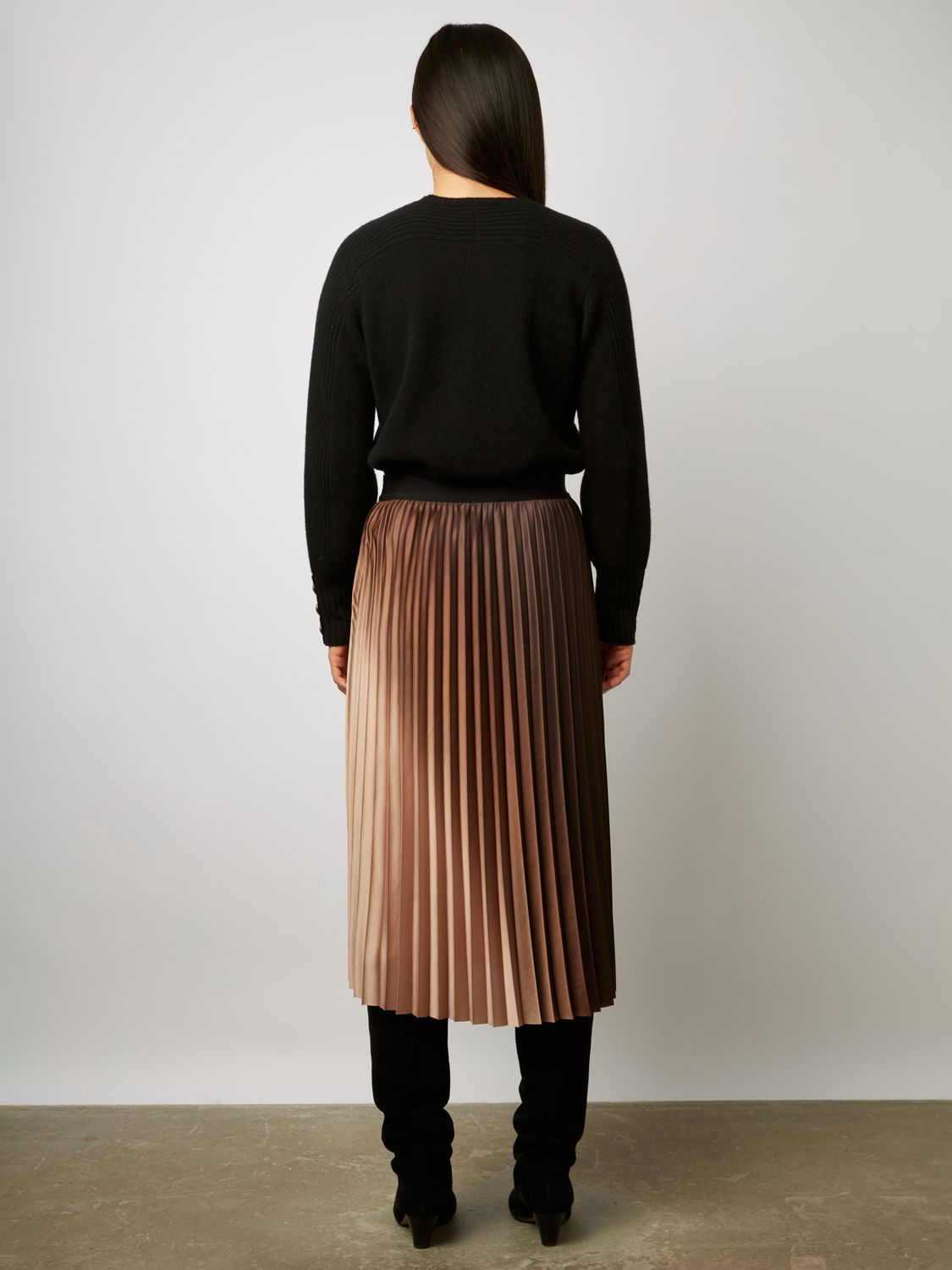 Buy Gerard Darel Balkiss Pleated Skirt, Brown Online at johnlewis.com