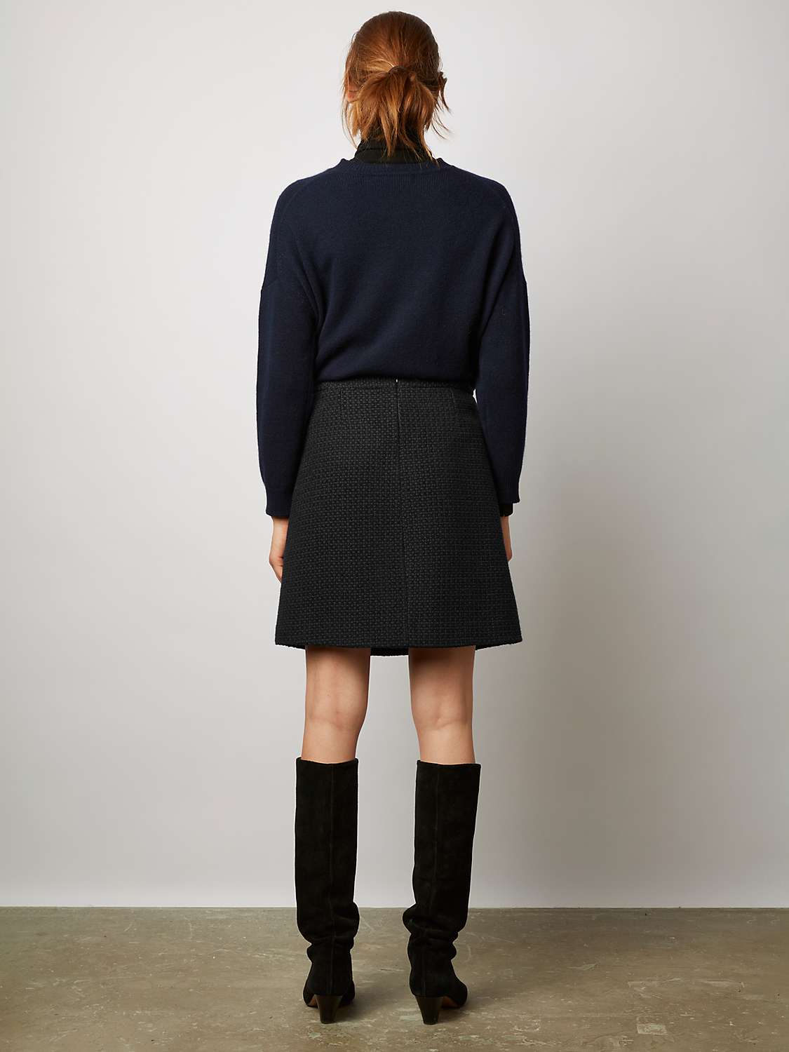 Buy Gerard Darel Bartholome Tweed Mini Skirt, Black Online at johnlewis.com