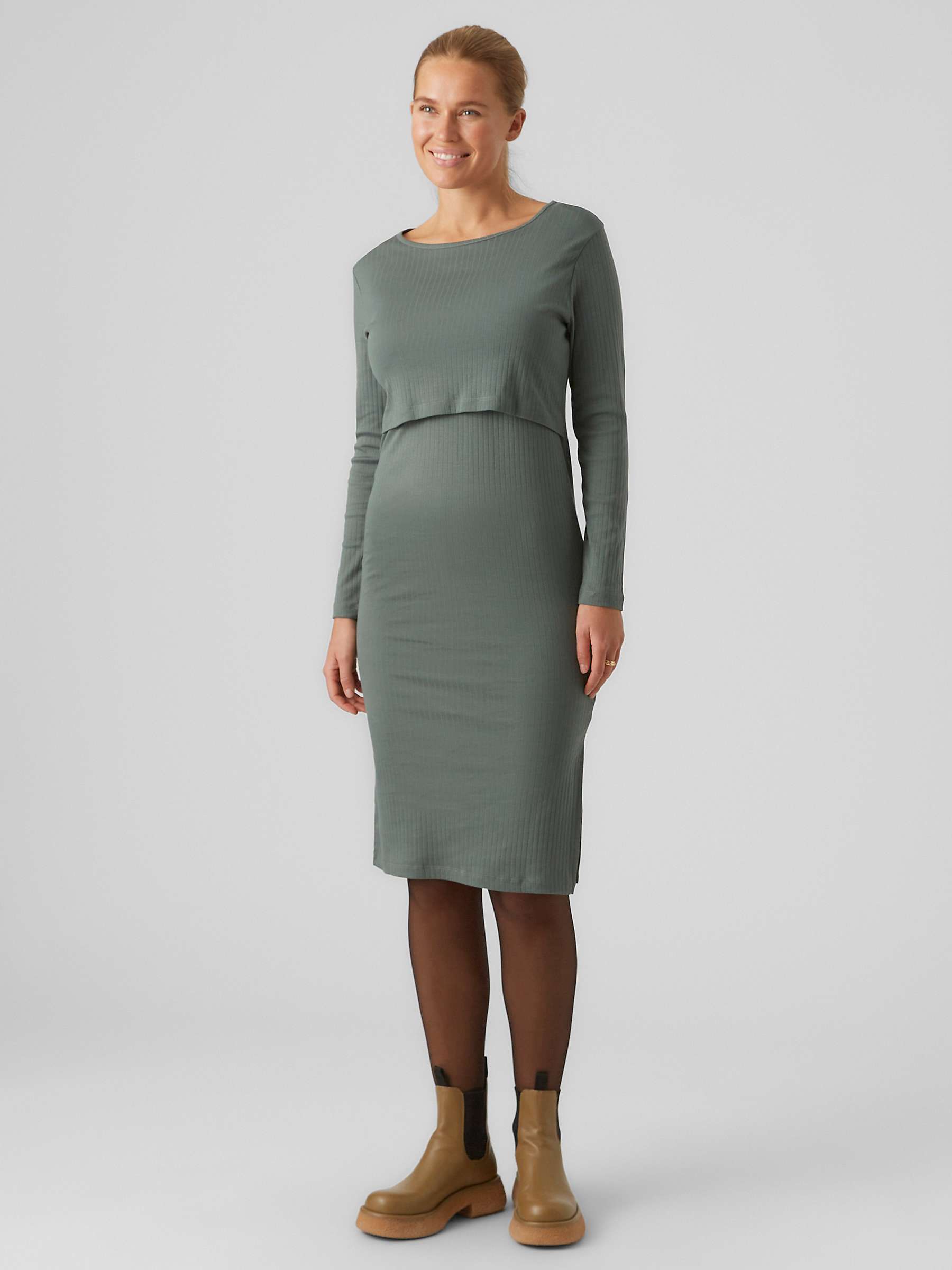 Buy Mamalicious Ivy Jersey Maternity & Nursing Dress, Dark Forest Online at johnlewis.com