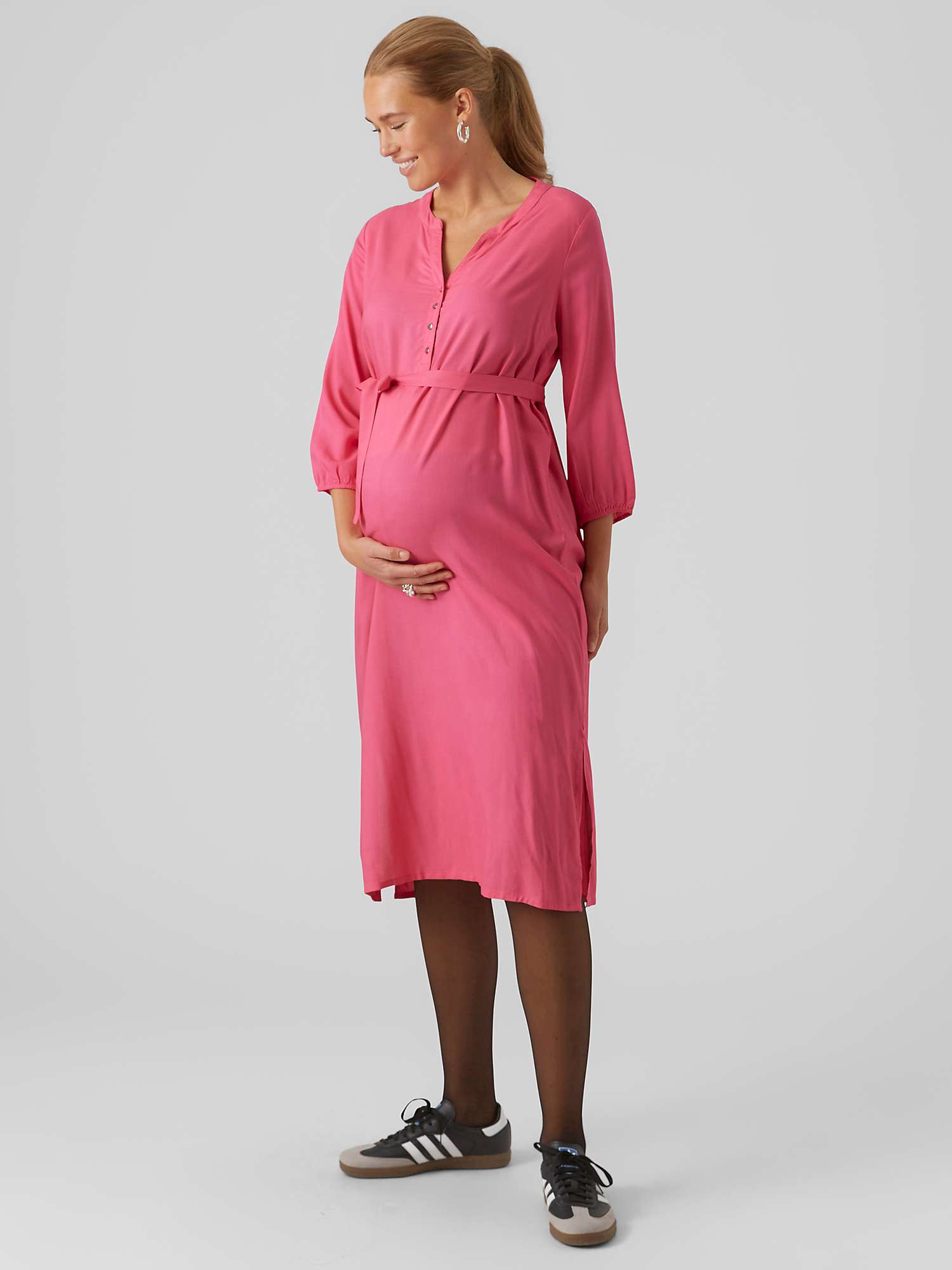 Buy Mamalicious Misty Lia Shirt Maternity Dress, Fuchsia Fedora Online at johnlewis.com