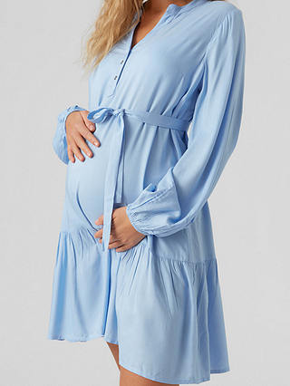 Mamalicious Mercy Shirt Maternity Dress, Della Robbia Blue