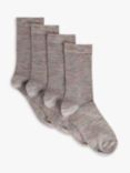 John Lewis Merino Wool Mix Ankle Socks, Pack of 2, Grey Nep