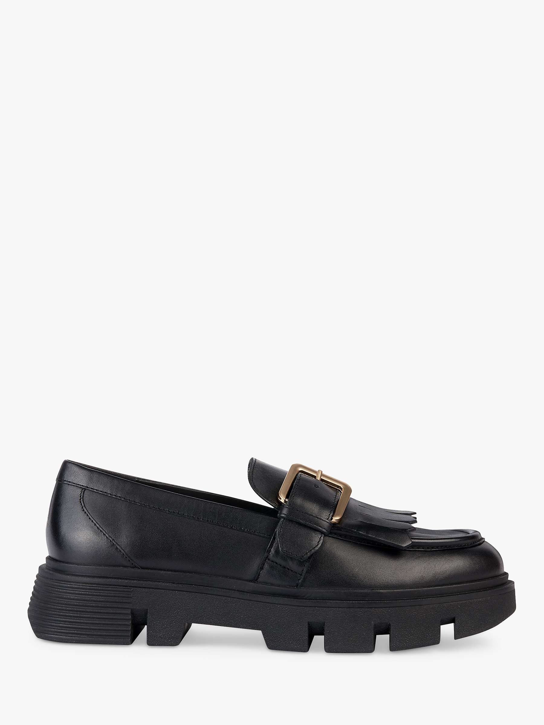 Geox Wide Fit Vilde Chunky Loafers, Black at John Lewis & Partners