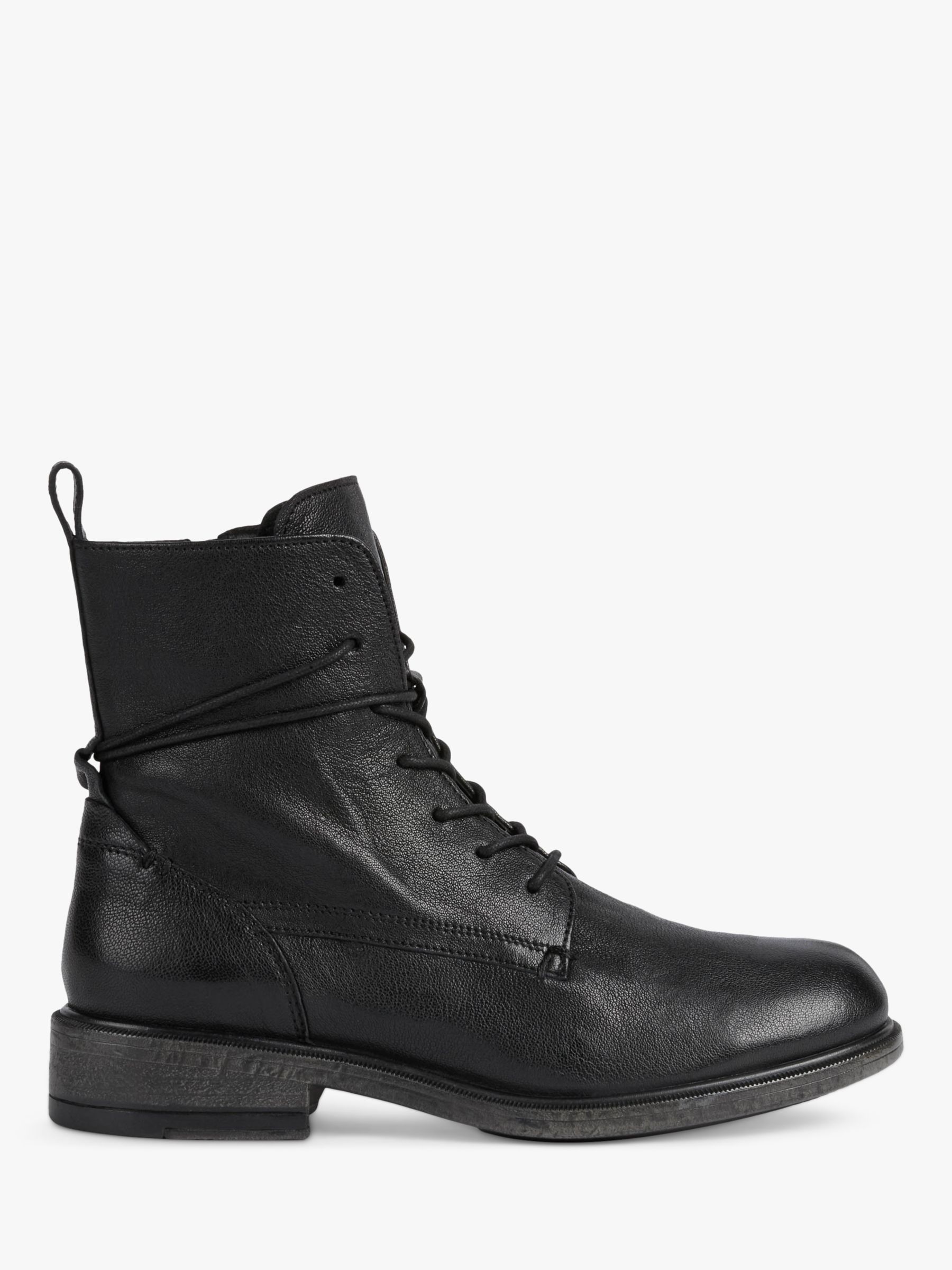 Geox Catria Leather Lace Up Ankle Boots, Black at John Lewis & Partners