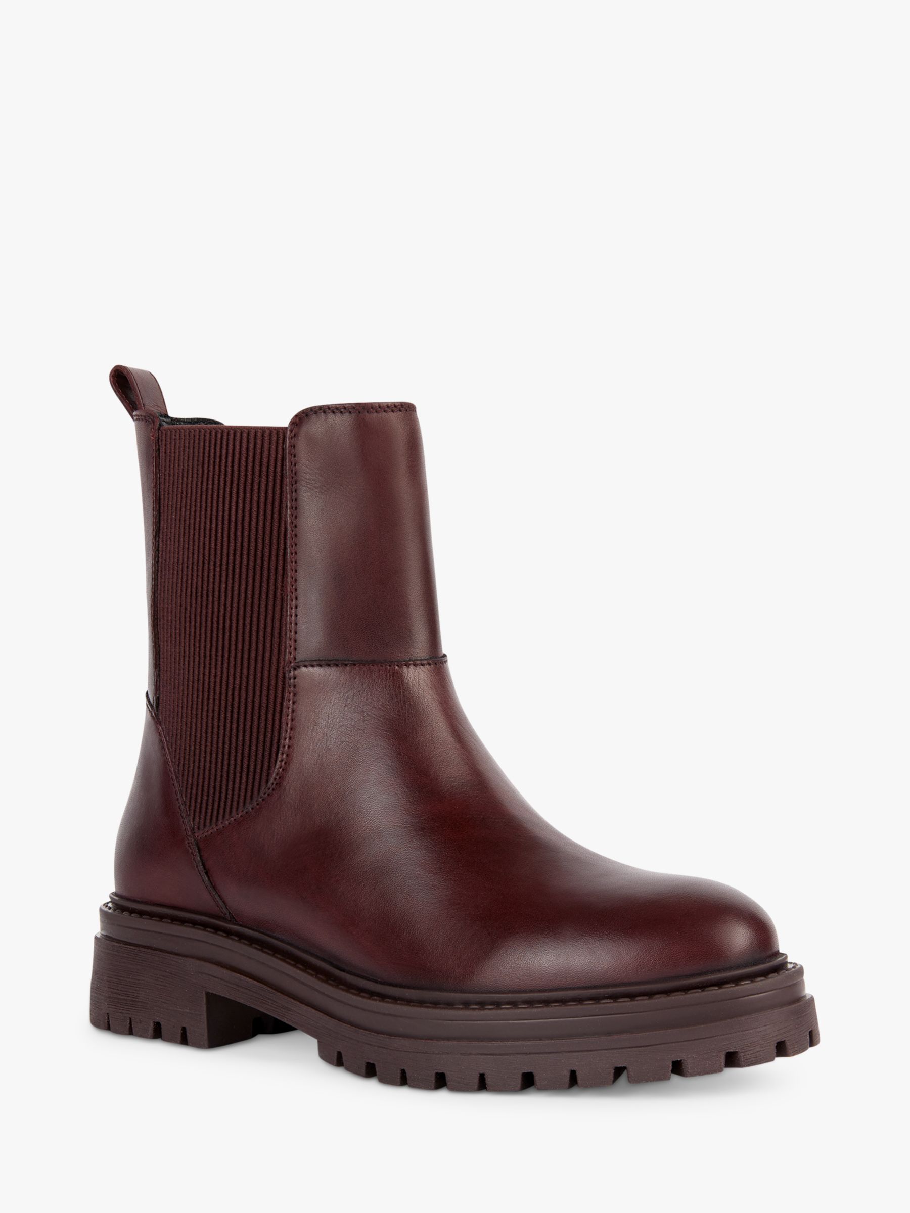 Geox Iridea Leather Ankle Boots, Wine at John Lewis & Partners