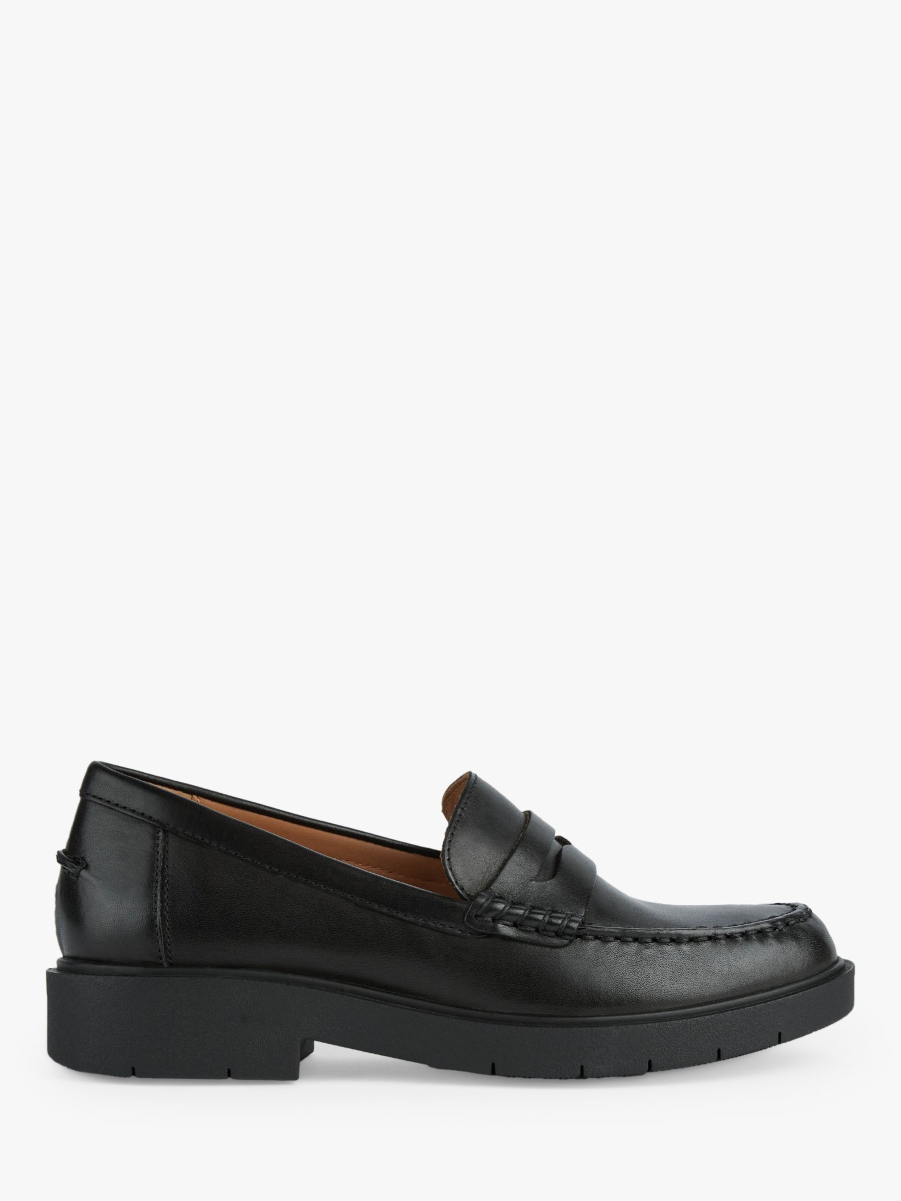 Geox Spherica EC1 Leather Loafers, Black, 3