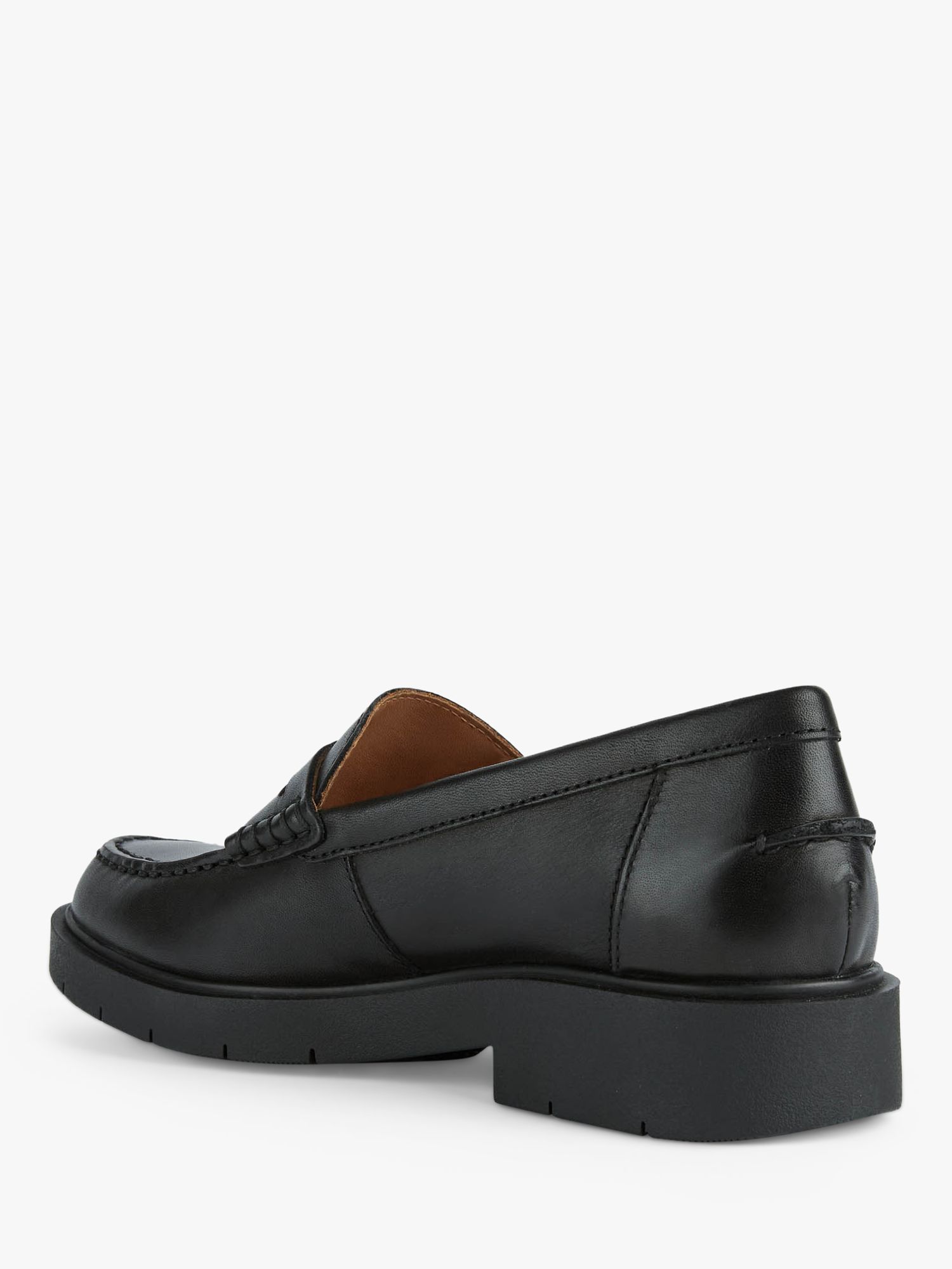 Geox Spherica EC1 Leather Loafers, Black, 3