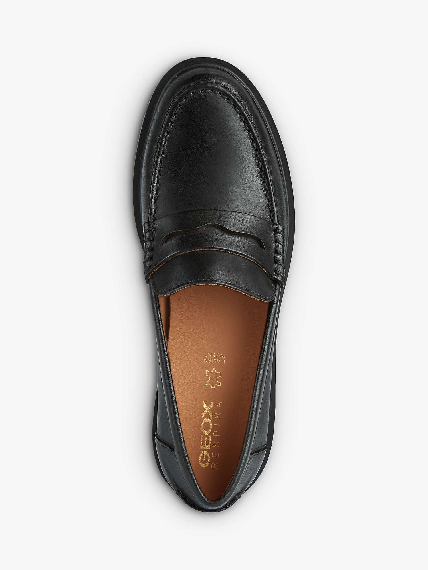 Buy Geox Spherica EC1 Leather Loafers, Black Online at johnlewis.com