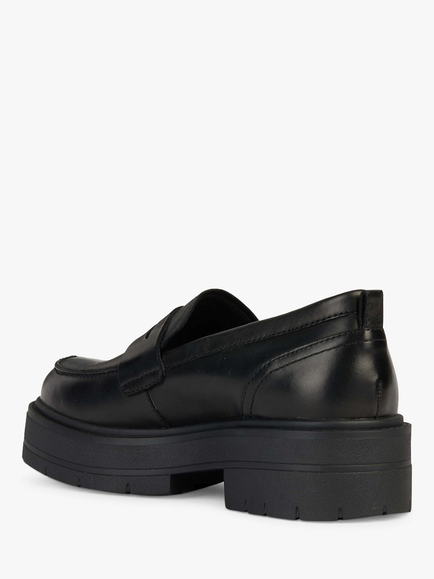 Buy Geox D Spherica EC7 Leather Loafers, Black Online at johnlewis.com