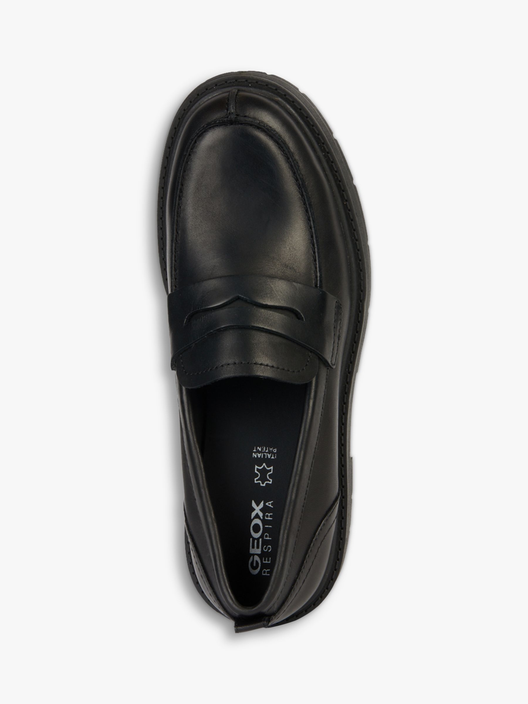 Geox D Spherica EC7 Leather Loafers, Black, 4