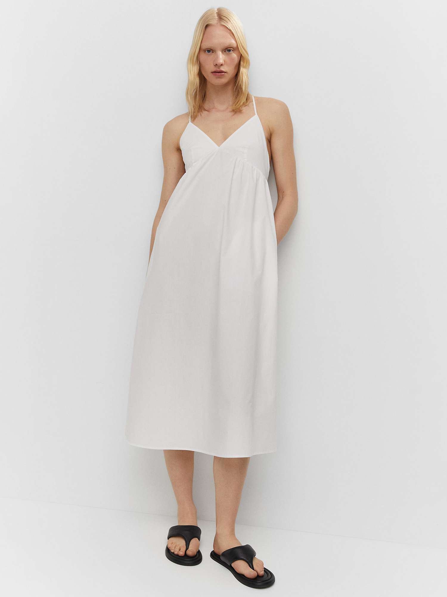 Buy Mango Bretzel Midi Slip Dress, White Online at johnlewis.com