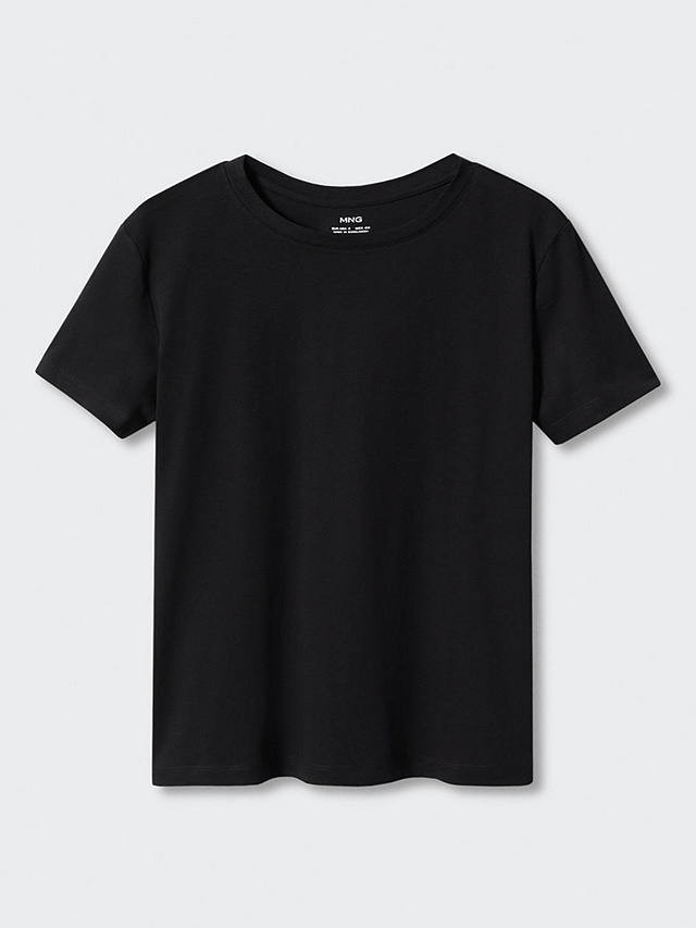 Mango Chalaca Classic Cotton T-Shirt, Black