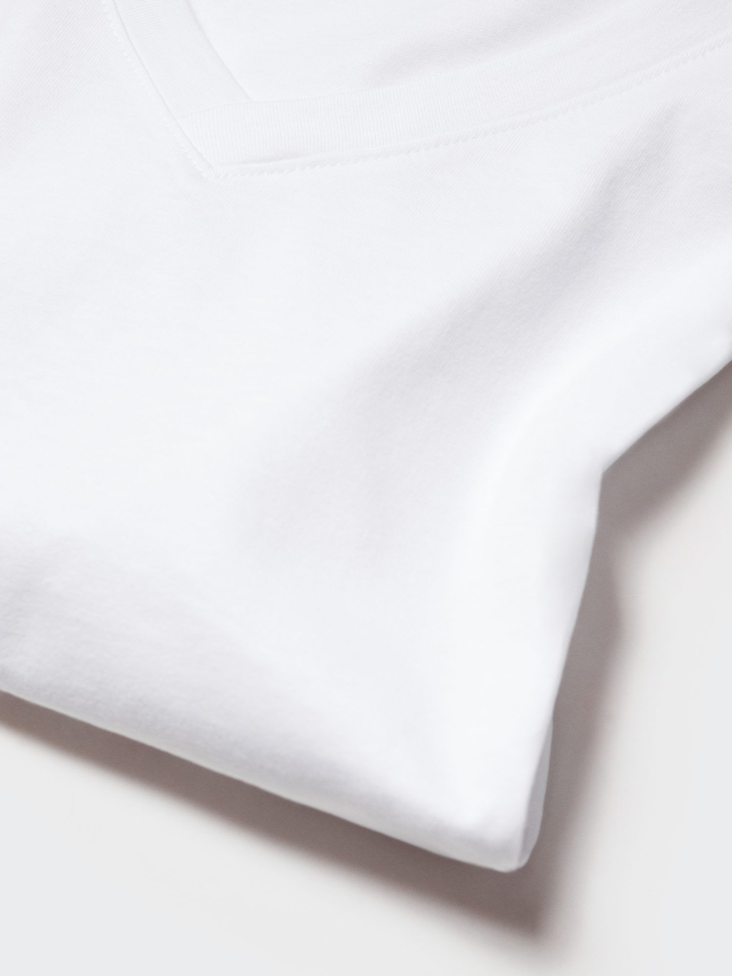 Mango Chalapi V-Neck T-Shirt, White at John Lewis & Partners