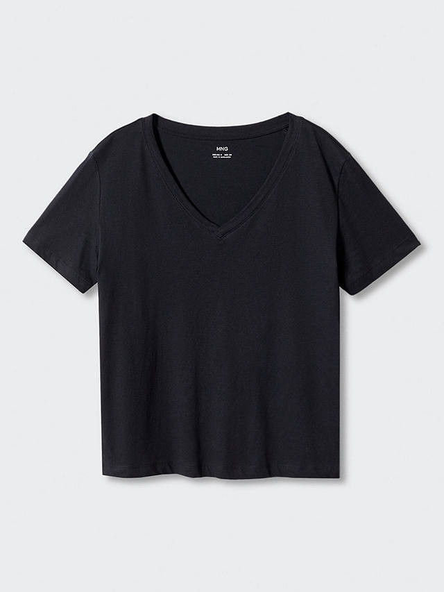 Mango Chalapi Cotton T-Shirt, Black
