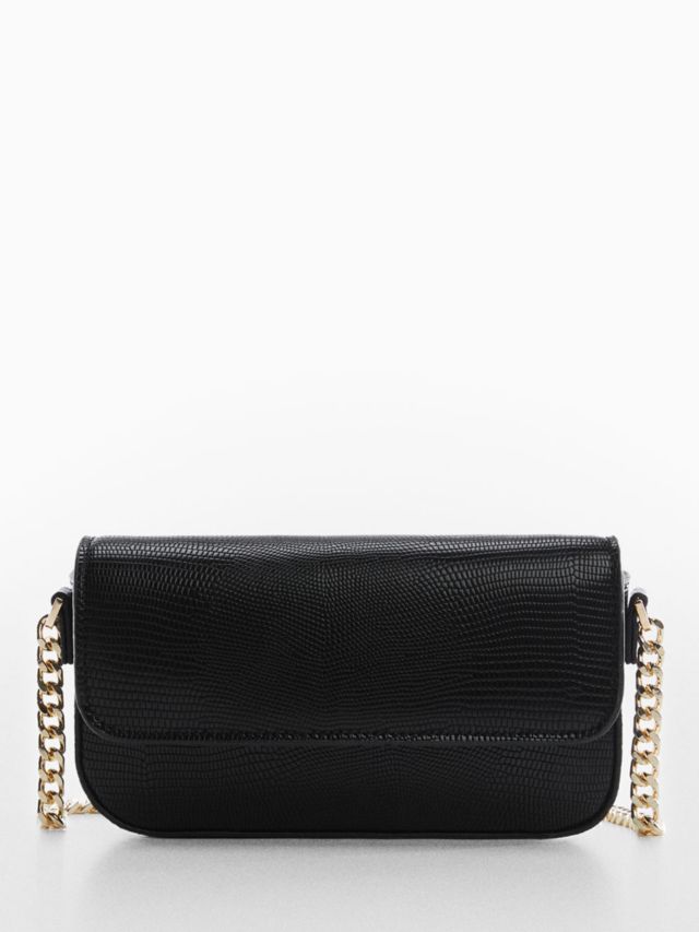 Mango Paola Chain Strap Cross Body Bag, Black, Black