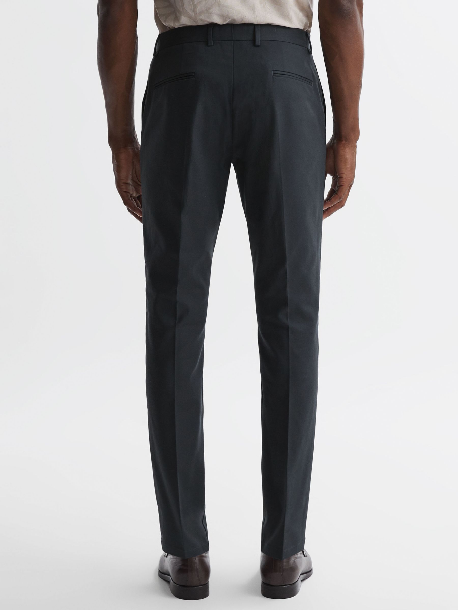 Reiss Eastbury Straight Fit Chino Trousers, Dark Grey, 36R