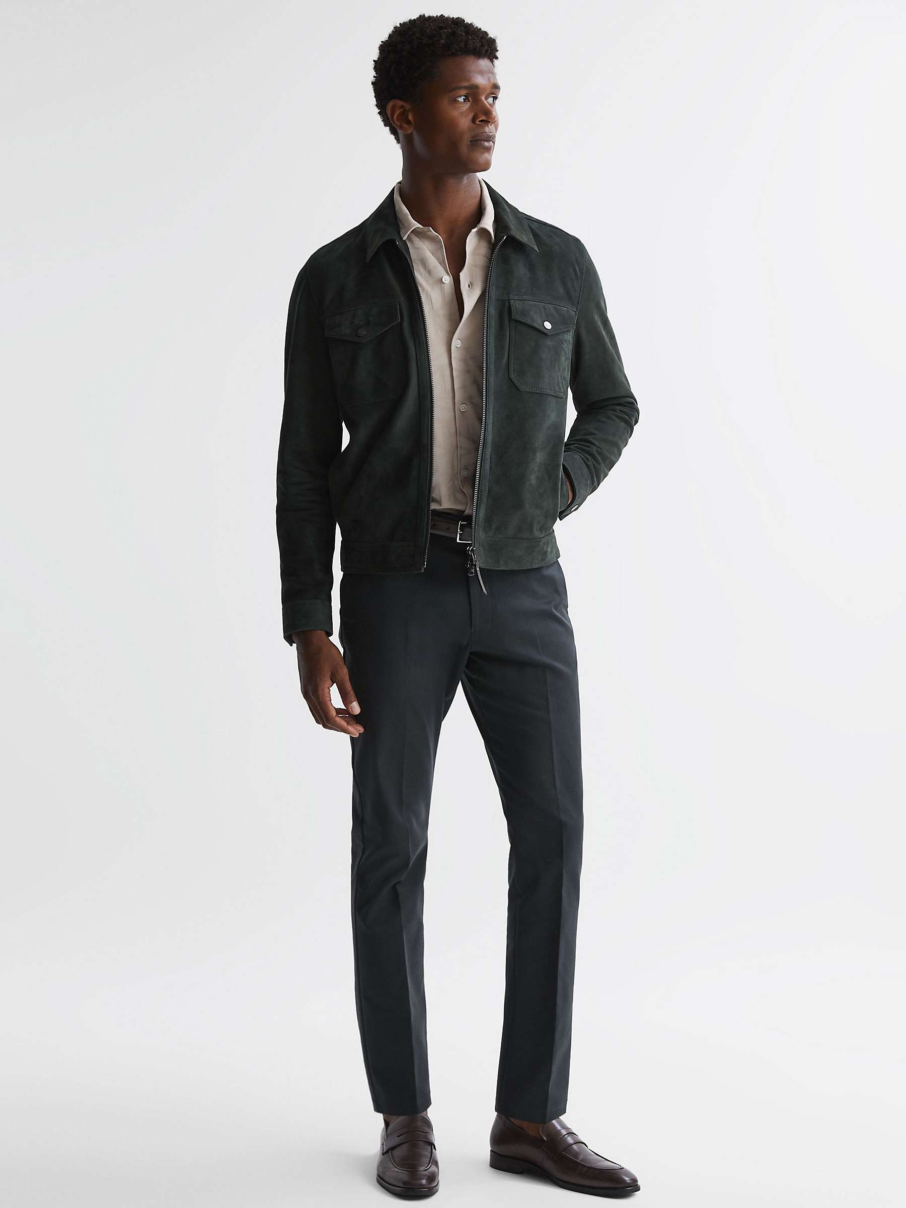 Buy Reiss Eastbury Straight Fit Chino Trousers, Dark Grey Online at johnlewis.com