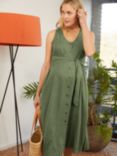 Isabella Oliver Janie Maternity Midi Dress, Light Khaki