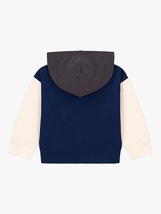 Petit Bateau Kids' Hooded Colour Block Sweatshirt, Medieval/Multi